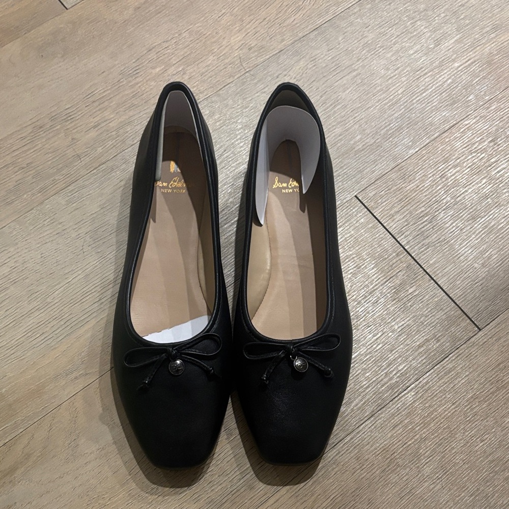 Sam Edelman Black Leather Loafers with Bow